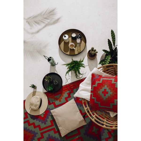 Oranži violets divpusējs āra paklājs no pārstrādātas plastmasas Fab Hab Lhasa Orange & Violet, 120 x 180 cm-image-3