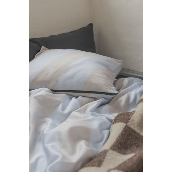 Gaiši pelēka/bēša divguļamā gultas veļa no kokvilnas satīna 200x220 cm Diagonal – Mette Ditmer Denmark-image-4