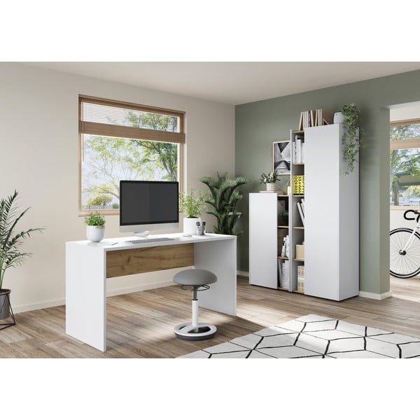 Darba galds ar baltu galda virsmu 60x140 cm Hasselt – Germania-image-1