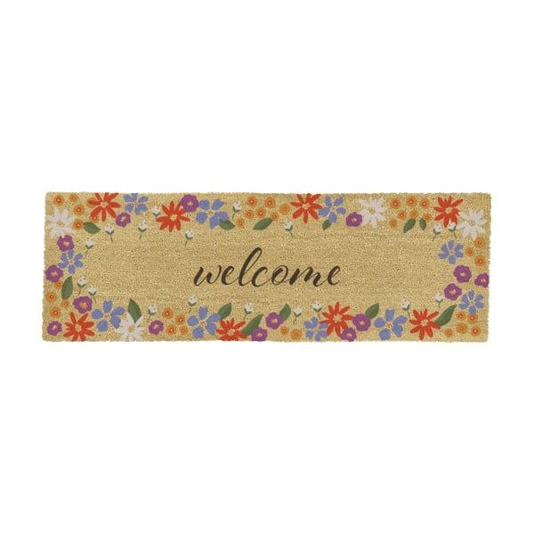 Kokosšķiedras kājslauķis 40x120 cm Welcome Floral – Artsy Doormats