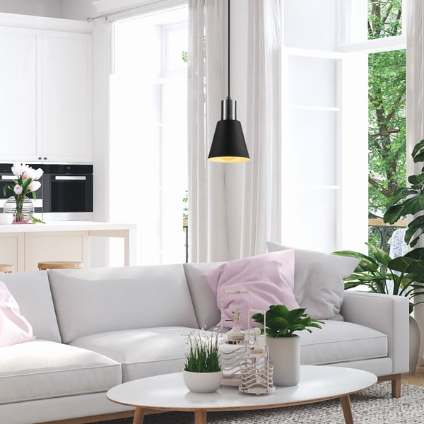 Melna piekaramā lampa ø 14 cm Kem – Opviq lights-image-3