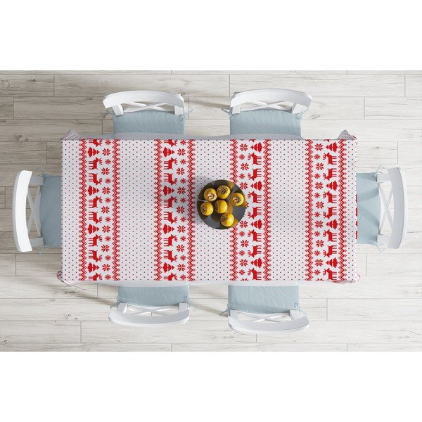 Ziemassvētku galdauts ar kokvilnas maisījumu Minimālistiski spilvenu pārvalki Xmass Knit, 140 x 180 cm-image-1