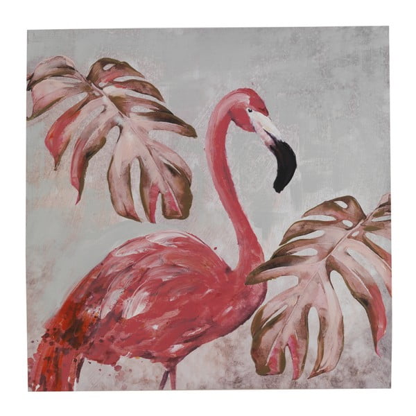 Sienas glezna uz audekļa Zoss modernā stilā Flamingo Uno Cubico, 100 x 100 cm