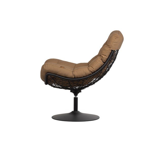 Brūns grozāms dārza krēsls ar rotangpalmas pinumu WOOOD Vive-image-3