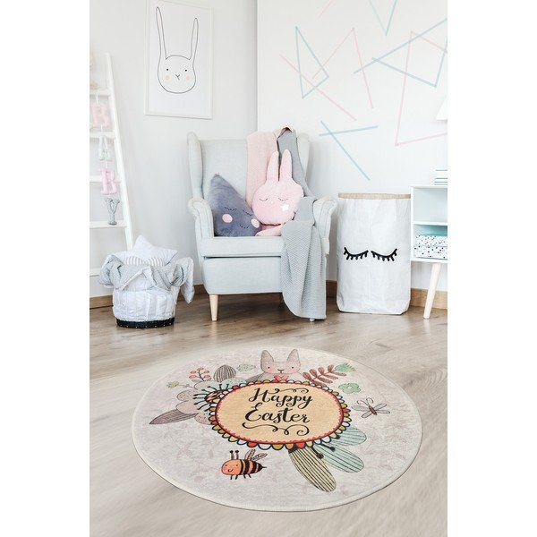 Bērnu neslīdošais paklājs Conceptum Hypnose Baby Rabbit, ø 140 cm-image-1