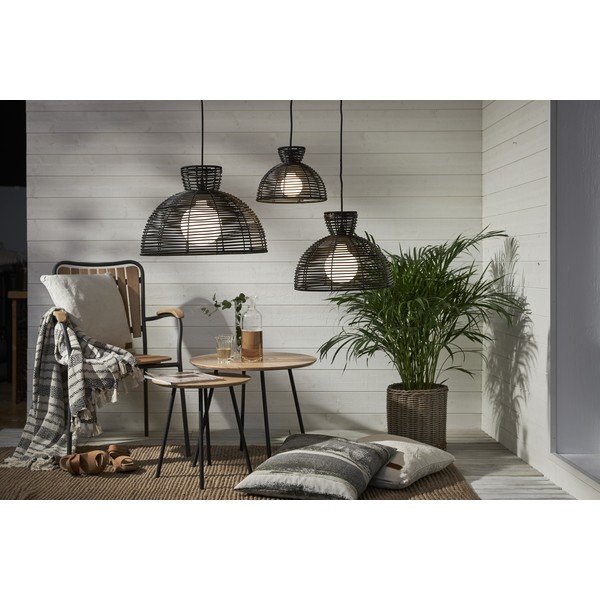 Melns āra abažūrs griestu lampai Star Trading Runde, ø 26 cm-image-4