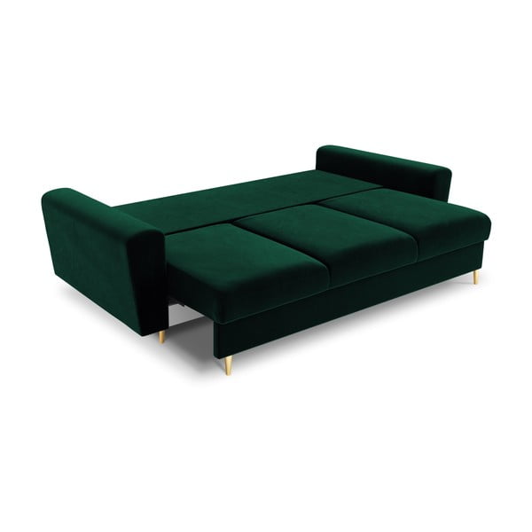 Zaļš samta salokāms dīvāns ar uzglabāšanas vietu 235 cm Kyoto – Cosmopolitan Design-image-2