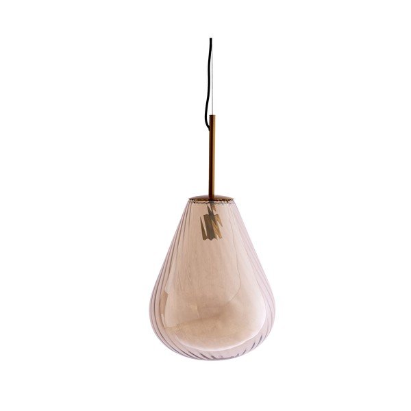 Dzintara dzeltena piekaramā lampa ar stikla abažūru Leona – Light & Living