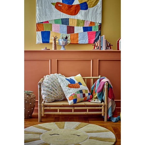 Bēšs/dzintara dzeltens vilnas bērnu paklājs ø110 cm Sun – Bloomingville Mini-image-2