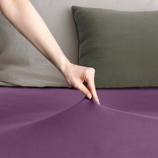 Violets trikotāžas palags ar gumiju 220x200 cm Amber – Restilo