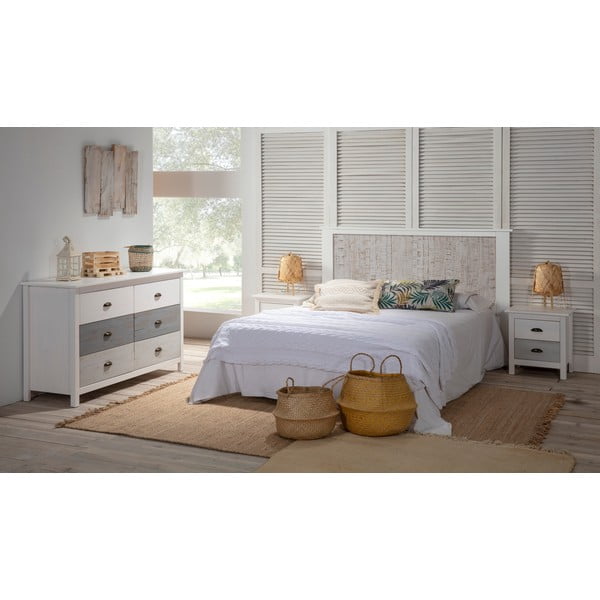 Balts un pelēks naktsgaldiņš Marckeric Romantica, 46 x 50 cm-image-1