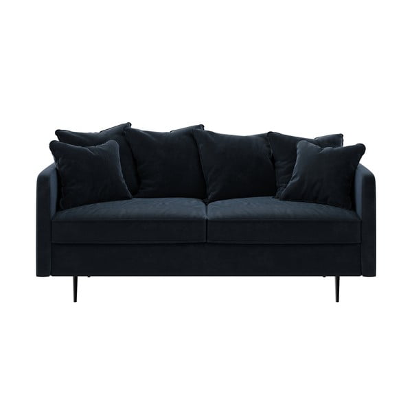 Tumši zils samta divvietīgs dīvāns Ghado Esme, 176 cm