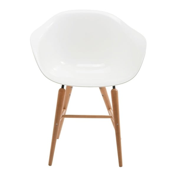 4 baltu krēslu komplekts ar dižskābarža koka kājām Kare Design Forum