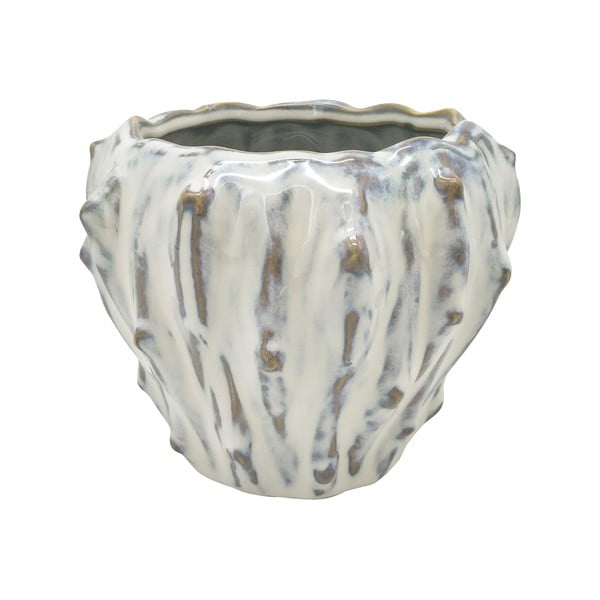 Balts keramikas pods PT LIVING Flora, ziloņkaula krāsas, ø 12,5 cm