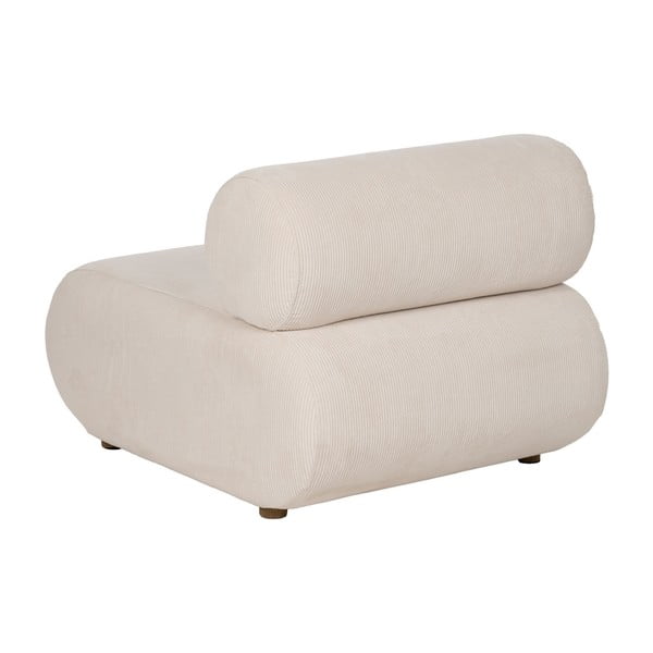 Krēmkrāsas velveta atpūtas krēsls – Ixia-image-3