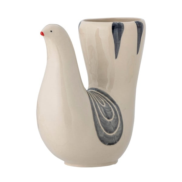 Krēmkrāsas māla ar rokām apgleznota vāze (augstums 19 cm) Trudy – Bloomingville-image-2