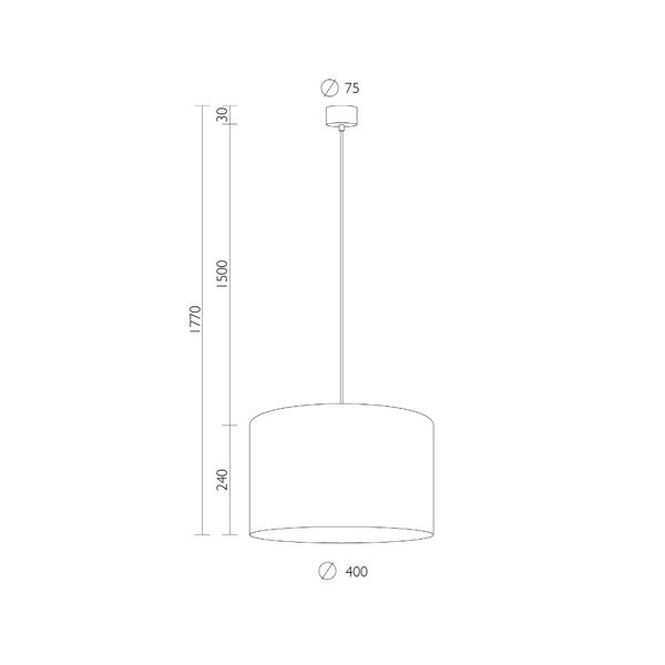 Balta griestu lampa ar melnu kabeli Sotto Luce Mika, ∅ 40 cm-image-1