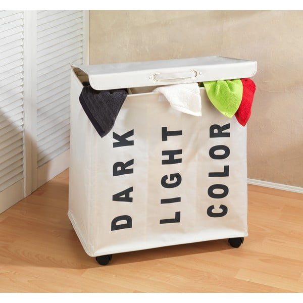 Bēšs trīskāršais veļas grozs Wenko Trivo, 117,6 l-image-1