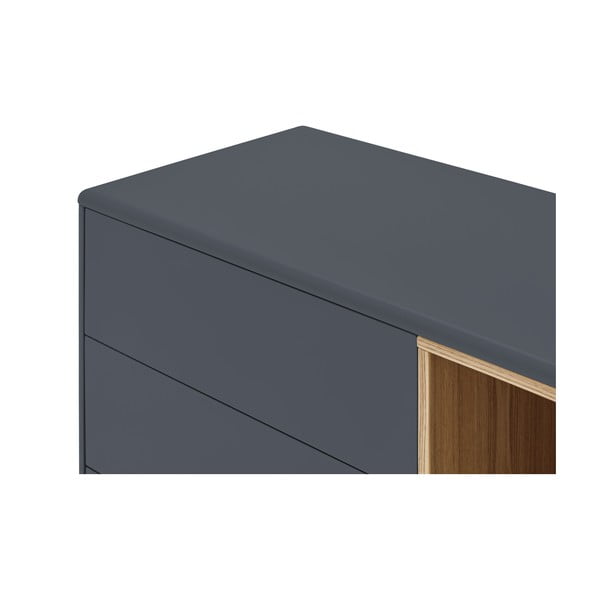 Tumši pelēka zema kumode 180x76 cm Corvo – Teulat-image-1