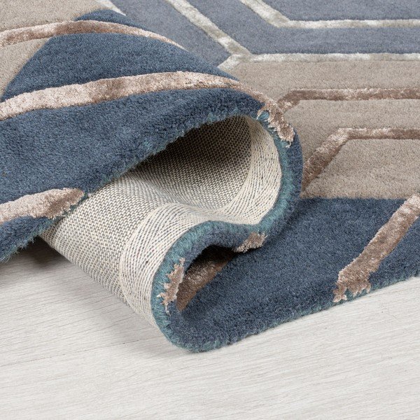 Zils vilnas paklājs Flair Rugs Harlow, 160 x 230 cm-image-1