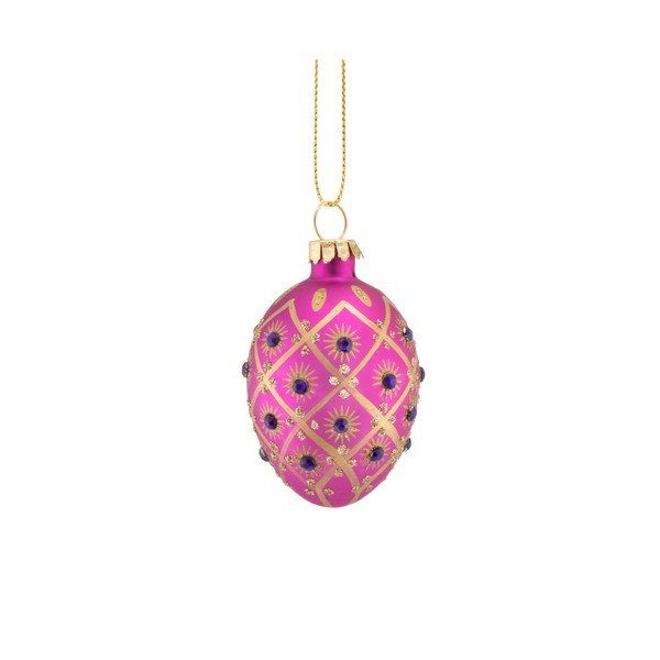 Stikla Ziemassvētku eglītes bumbiņas (4 gab.) 4 cm Diamante Oval – Sass & Belle-image-1