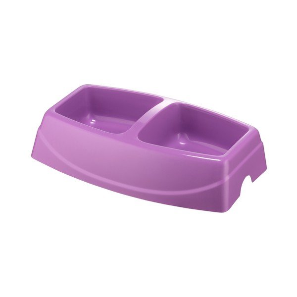 Violeta dubultā suņu bļoda Petpetite, 23,5 x 15,5 cm-image-1