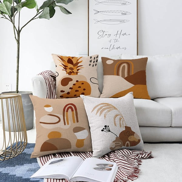 4 spilvendrānu komplekts Minimalist Cushion Covers Pampas, 55 x 55 cm