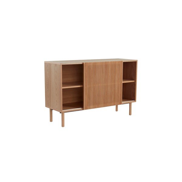 Dabīga toņa skapītis ar oškoka imitāciju ar bīdāmām durvīm 124x80x45 cm Sion – Jotex-image-2