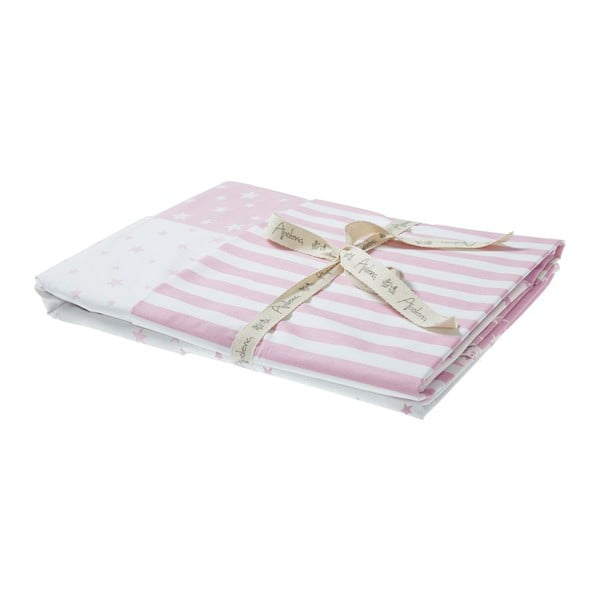 Rozā kokvilnas bērnu gultasveļa ar palagu vienvietīgai gultai Mike & Co. NEW YORK Carino, 90 x 120 cm-image-2