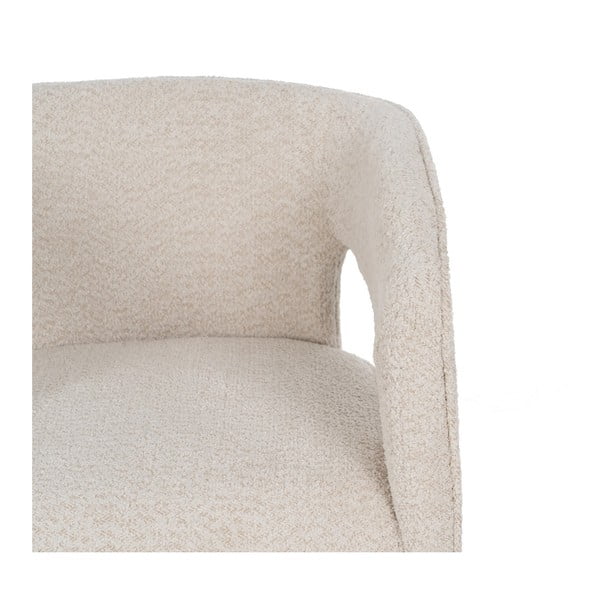 Bēšs atpūtas krēsls no buklē auduma – Ixia-image-4