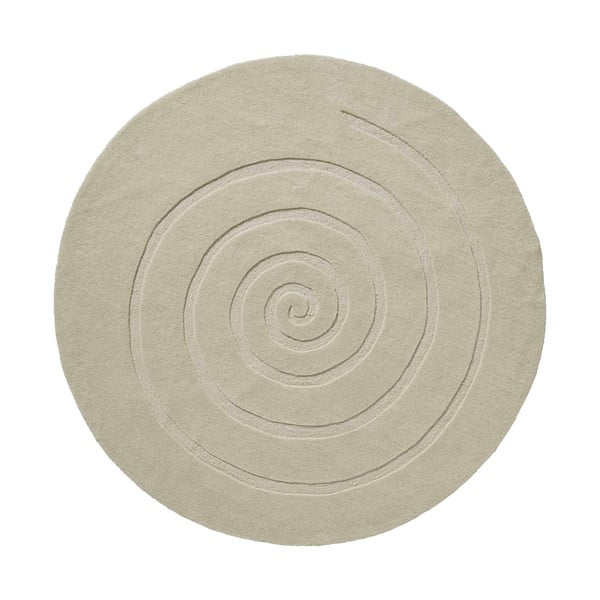 Krēmkrāsas vilnas paklājs Think Rugs Spiral, ⌀ 180 cm
