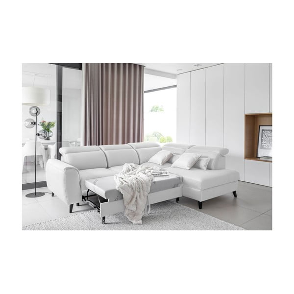 Balts samta salokāms/ar uzglabāšanas vietu stūra dīvāns (ar labo stūri/L veida) Noble – ELTAP-image-4