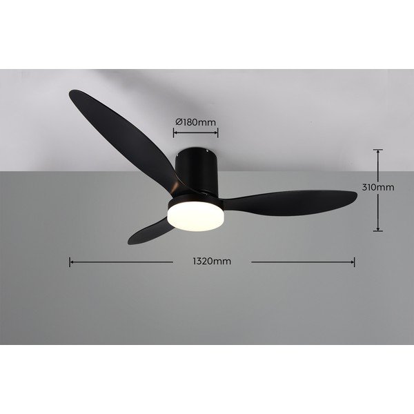 Matēti melna LED griestu lampa ø 132 cm Göteborg – Reality-image-4