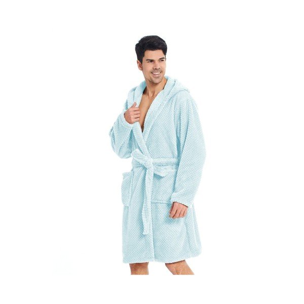Piparmētra zils uniseksa DecoKing Sleepyhead mikrošķiedras halāts, S izmērs-image-1