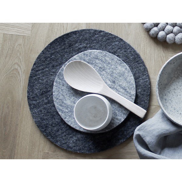 Antracīta pelēks vilnas filca paliktnis Wooldot Felt Coaster, ⌀ 30 cm-image-1