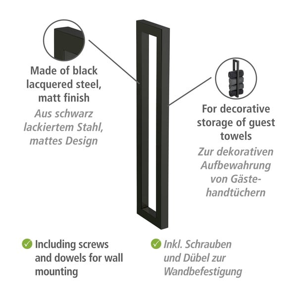 Sienas tērauda dvieļu turētājs Reitani – Wenko-image-3