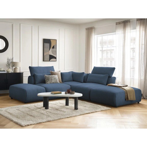 Zils regulējams modulārais stūra dīvāns Jana – Bobochic Paris-image-2