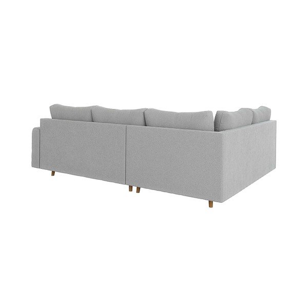 Pelēks velveta stūra dīvāns (ar kreiso stūri/L veida) Ariella – Ropez-image-2