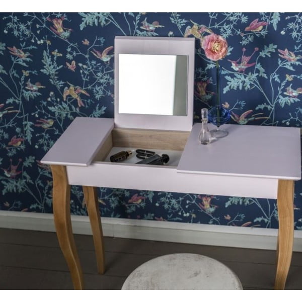 Balts tualetes galdiņš ar spoguli Ragaba Dressing Table, garums 85 cm-image-1