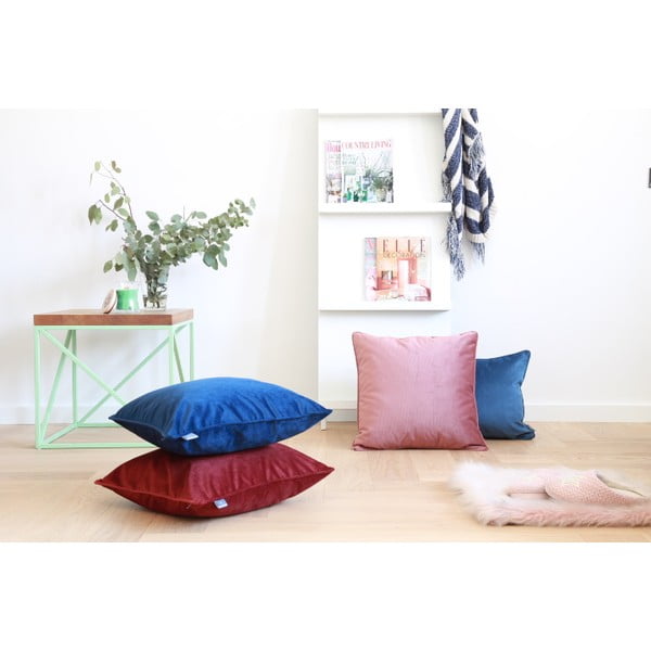 Zila samta spilvendrāna WeLoveBeds Jeans, 50 x 50 cm-image-1