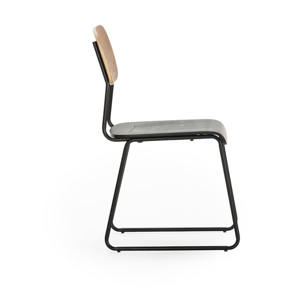 Melni/dabīga toņa pusdienu krēsli ar oškoka imitāciju (2 gab.) Aira – Marckeric-image-3