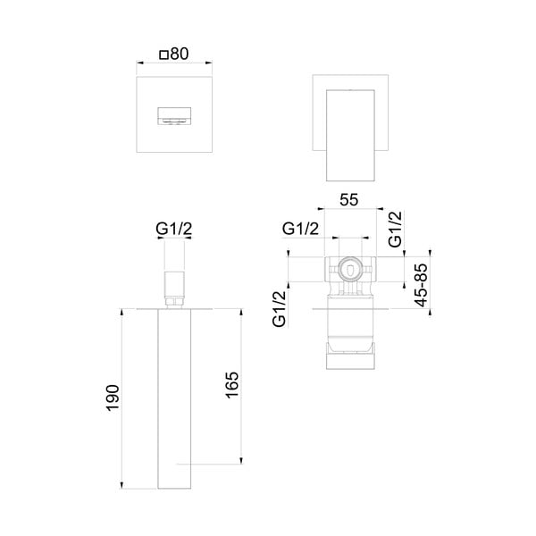 Matēti melns iebūvēts jaucējkrāns izlietnei (ar 1 izvadu) Latus – Sapho-image-4