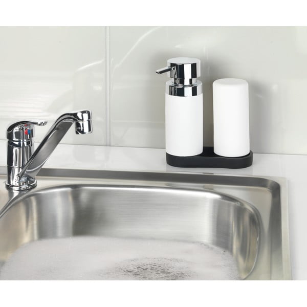 2 baltu mazgāšanas līdzekļu dozatoru komplekts ar paliktni Wenko Squeeze, 250 ml-image-1