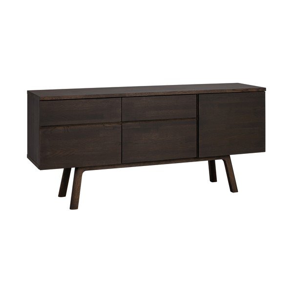 Tumša dabīga toņa ozola masīvkoka kumode 170x77x42 cm Cleardale – Rowico
