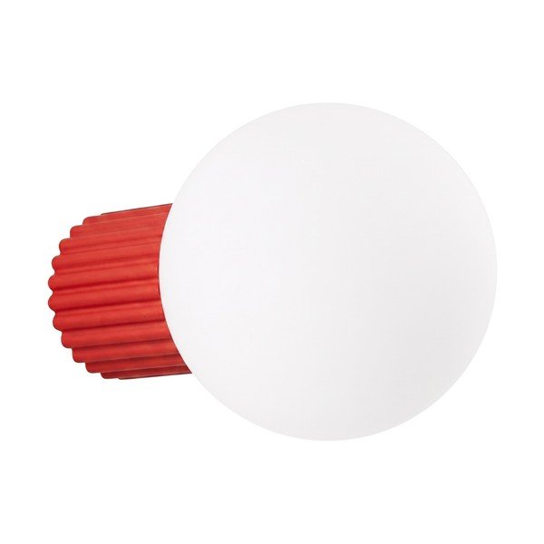 Sarkana sienas lampa no opāla stikla ø 12 cm Orbital – Sollux