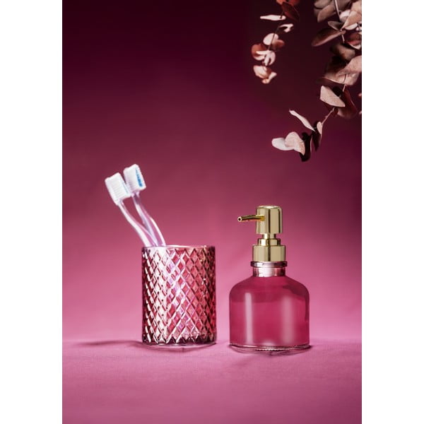 Tumši rozā stikla trauks zobu birstei Atessa – Wenko-image-3