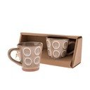Gaiši brūnas espreso keramikas krūzes (2 gab.) 100 ml Rings – Dakls