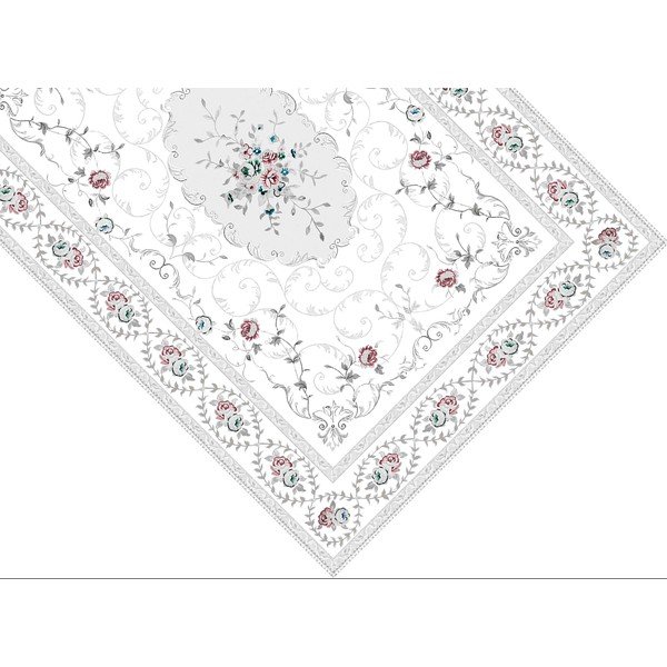 Balti pelēks paklājs Vitaus Flora, 120 x 180 cm-image-1