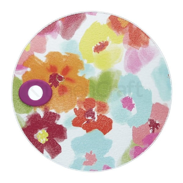 Stikla griešanas dēlītis Kitchen Craft Floral, ⌀ 24 cm