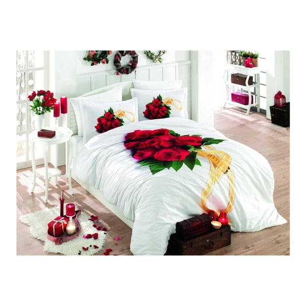 Divguļamās gultas palags ar kokvilnas poplīna pārklāju Rozmarīns, 200 x 220 cm